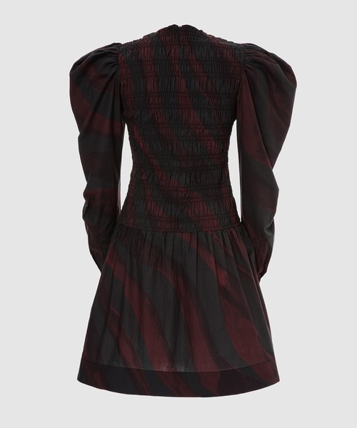 GANNI（ガニー）の「Printed Cotton Poplin（ワンピース・レディース・レッド系その他・38/36）」の2枚目の写真