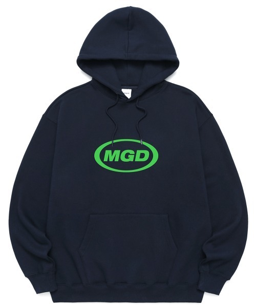 MAHAGRID(マハグリッド)の「A'GEM/9 × .kom『mahagrid/マハグリッド』MGD OVAL LOGO HOODIE/オーバルロゴ プルオーバーパーカー(パーカー・メンズ・ブラック/ネイビー/アイボリー/グレー・M/L)」の4枚目の写真