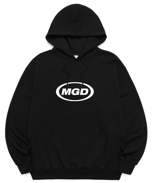 MAHAGRID(マハグリッド)の「A'GEM/9 × .kom『mahagrid/マハグリッド』MGD OVAL LOGO HOODIE/オーバルロゴ プルオーバーパーカー(パーカー・メンズ・ブラック/ネイビー/アイボリー/グレー・M/L)」の3枚目の写真