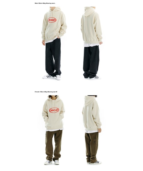 MAHAGRID(マハグリッド)の「A'GEM/9 × .kom『mahagrid/マハグリッド』MGD OVAL LOGO HOODIE/オーバルロゴ プルオーバーパーカー(パーカー・メンズ・ブラック/ネイビー/アイボリー/グレー・M/L)」の5枚目の写真
