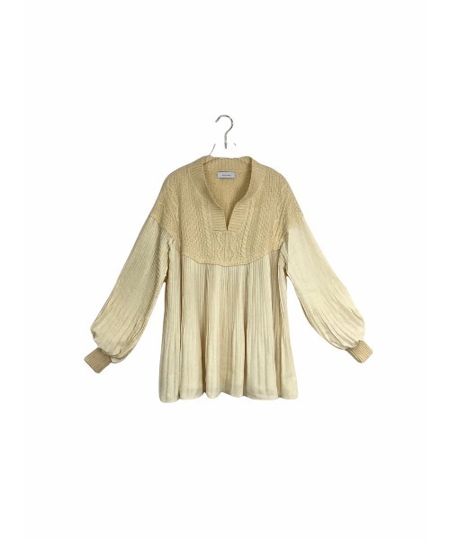 DOLLUPOOPS（ドールアップウップス）の「ニット×プリーツプルオーバー（ニット/セーター・レディース・ベージュ/カーキ/ブラック・38）」の16枚目の写真