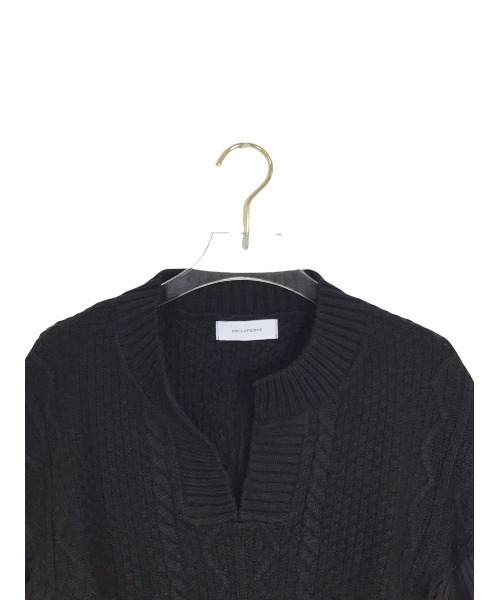 DOLLUPOOPS（ドールアップウップス）の「ニット×プリーツプルオーバー（ニット/セーター・レディース・ベージュ/カーキ/ブラック・38）」の8枚目の写真