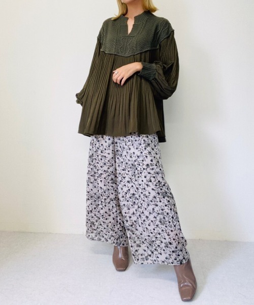 DOLLUPOOPS（ドールアップウップス）の「ニット×プリーツプルオーバー（ニット/セーター・レディース・ベージュ/カーキ/ブラック・38）」の17枚目の写真