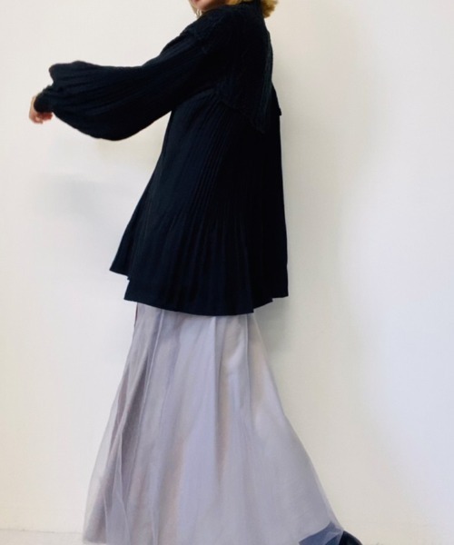 DOLLUPOOPS（ドールアップウップス）の「ニット×プリーツプルオーバー（ニット/セーター・レディース・ベージュ/カーキ/ブラック・38）」の22枚目の写真