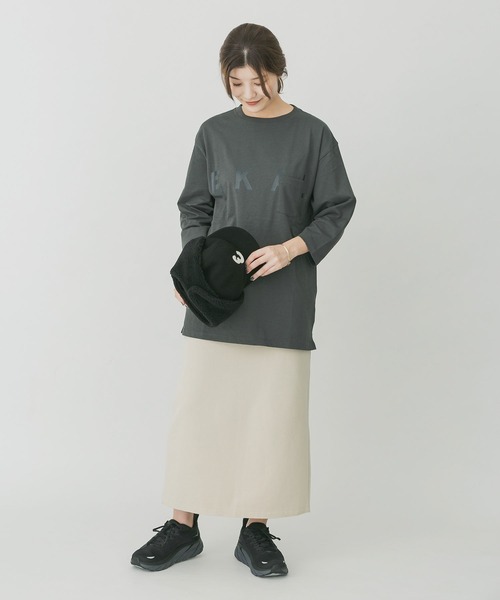 EKAL（エカル）の「EKAL　レイクショアスウェットスカート（スカート・レディース・ベージュ/カーキ・FREE）」の5枚目の写真