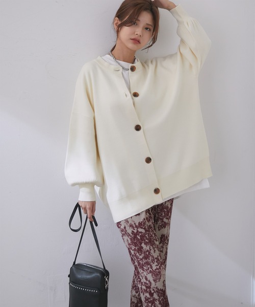 vis-`a-vis（ビサビ）の「【WEB限定】万能ミラノリブクルーネックざっくりカーディガン（カーディガン/ボレロ・レディース・ブラック/ピンク/キナリ/ベージュ系その他/ターコイズブルー・FREE）」の12枚目の写真