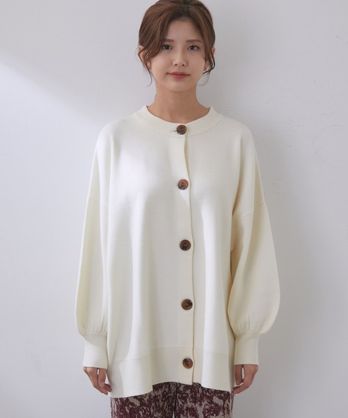 vis-`a-vis（ビサビ）の「【WEB限定】万能ミラノリブクルーネックざっくりカーディガン（カーディガン/ボレロ・レディース・ブラック/ピンク/キナリ/ベージュ系その他/ターコイズブルー・FREE）」の14枚目の写真