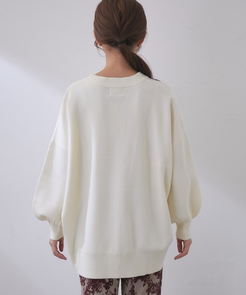 vis-`a-vis（ビサビ）の「【WEB限定】万能ミラノリブクルーネックざっくりカーディガン（カーディガン/ボレロ・レディース・ブラック/ピンク/キナリ/ベージュ系その他/ターコイズブルー・FREE）」の16枚目の写真