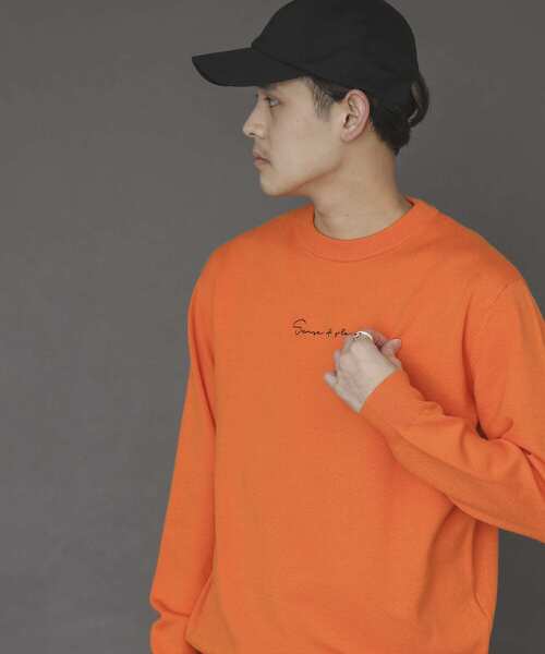 SENSE OF PLACE by URBAN RESEARCH（センスオブプレイスバイアーバンリサーチ）の「シシュウストレッチクルーネックセーター（ニット/セーター・メンズ・グリーン/オレンジ/ブラック/ブラウン/ブルー/ホワイト系その他/アイボリー・MEDIUM/LARGE）」の8枚目の写真