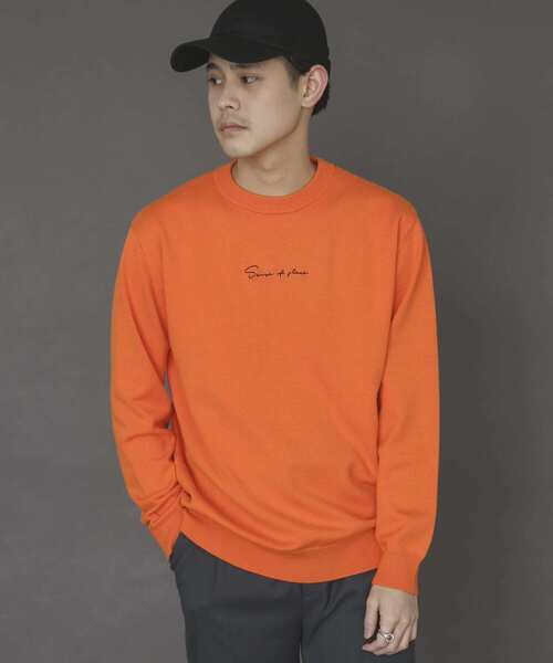 SENSE OF PLACE by URBAN RESEARCH（センスオブプレイスバイアーバンリサーチ）の「シシュウストレッチクルーネックセーター（ニット/セーター・メンズ・グリーン/オレンジ/ブラック/ブラウン/ブルー/ホワイト系その他/アイボリー・MEDIUM/LARGE）」の9枚目の写真