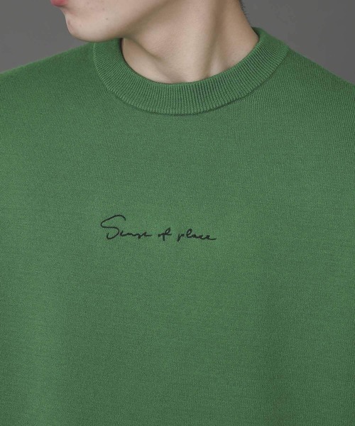 SENSE OF PLACE by URBAN RESEARCH（センスオブプレイスバイアーバンリサーチ）の「シシュウストレッチクルーネックセーター（ニット/セーター・メンズ・グリーン/オレンジ/ブラック/ブラウン/ブルー/ホワイト系その他/アイボリー・MEDIUM/LARGE）」の13枚目の写真