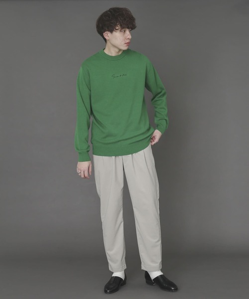 SENSE OF PLACE by URBAN RESEARCH（センスオブプレイスバイアーバンリサーチ）の「シシュウストレッチクルーネックセーター（ニット/セーター・メンズ・グリーン/オレンジ/ブラック/ブラウン/ブルー/ホワイト系その他/アイボリー・MEDIUM/LARGE）」の16枚目の写真