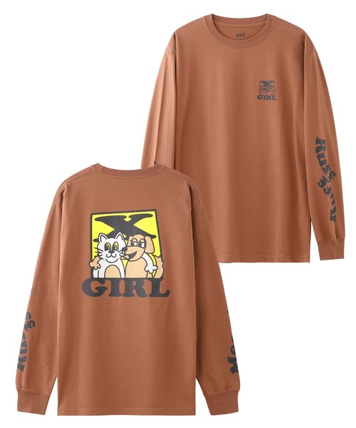 X-girl(エックスガール)の「CAT & DOG L/S TEE(Tシャツ/カットソー・レディース・ブラウン/ホワイト/ブラック・S/XL/L/M)」の15枚目の写真