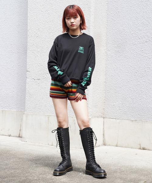 X-girl(エックスガール)の「CAT & DOG L/S TEE(Tシャツ/カットソー・レディース・ブラウン/ホワイト/ブラック・S/XL/L/M)」の6枚目の写真