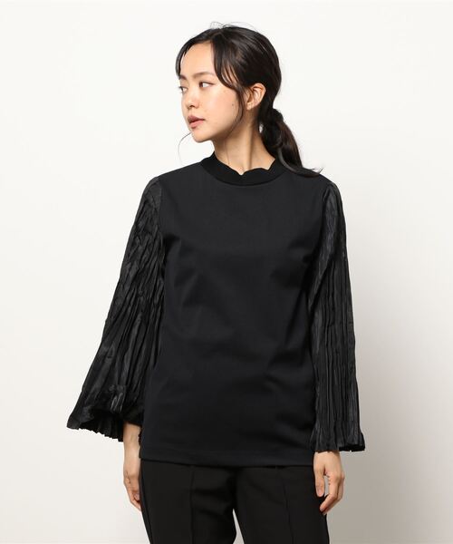 TOGA PULLA（トーガ　プルラ）の「TOGA PULLA Polyester taffeta jersey L/S TP12-JK281（シャツ/ブラウス・レディース・ブラック/オフホワイト/ネイビー・36）」の7枚目の写真