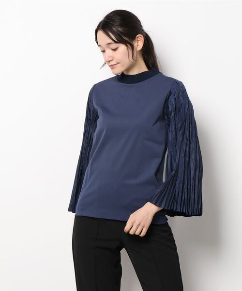 TOGA PULLA（トーガ　プルラ）の「TOGA PULLA Polyester taffeta jersey L/S TP12-JK281（シャツ/ブラウス・レディース・ブラック/オフホワイト/ネイビー・36）」の10枚目の写真