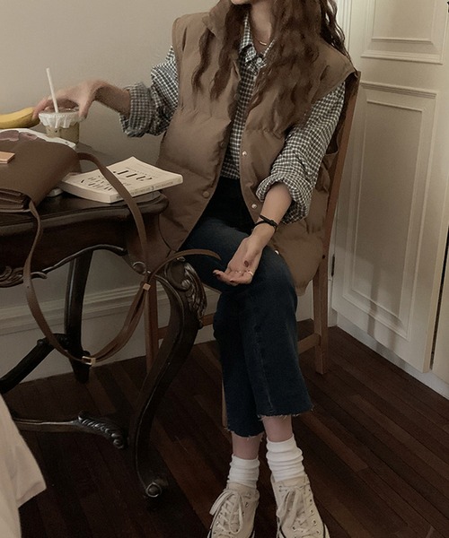 aimoha（アイモハ）の「エコダウンベスト（ダウンベスト・レディース・チョコ/ベージュ/グリーン/ブラック・FREE）」の20枚目の写真