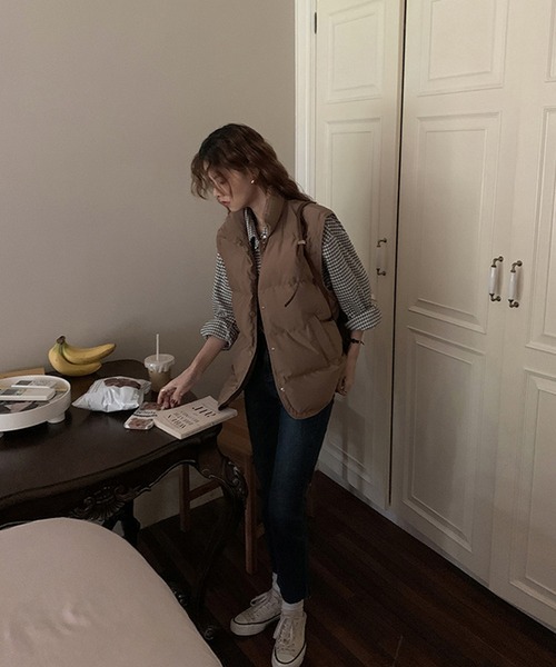 aimoha（アイモハ）の「エコダウンベスト（ダウンベスト・レディース・チョコ/ベージュ/グリーン/ブラック・FREE）」の19枚目の写真