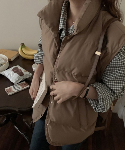 aimoha（アイモハ）の「エコダウンベスト（ダウンベスト・レディース・チョコ/ベージュ/グリーン/ブラック・FREE）」の18枚目の写真