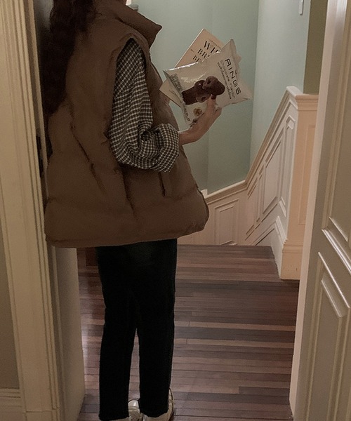 aimoha（アイモハ）の「エコダウンベスト（ダウンベスト・レディース・チョコ/ベージュ/グリーン/ブラック・FREE）」の15枚目の写真