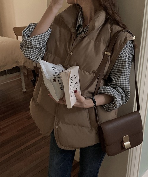 aimoha（アイモハ）の「エコダウンベスト（ダウンベスト・レディース・チョコ/ベージュ/グリーン/ブラック・FREE）」の14枚目の写真