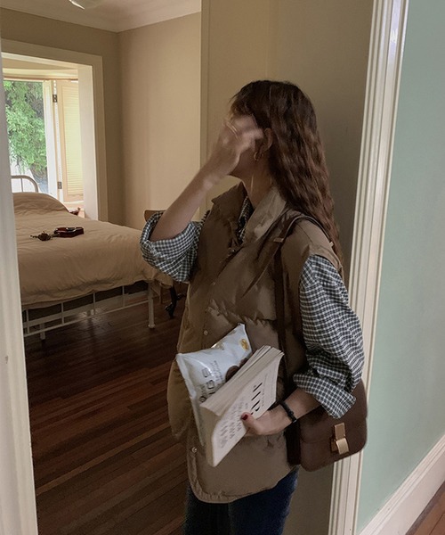 aimoha（アイモハ）の「エコダウンベスト（ダウンベスト・レディース・チョコ/ベージュ/グリーン/ブラック・FREE）」の13枚目の写真