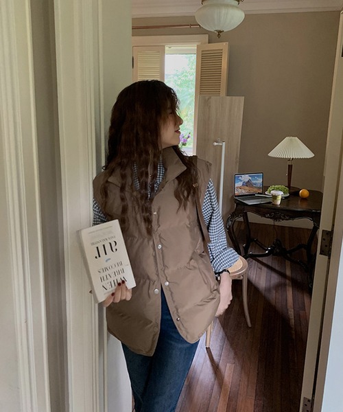 aimoha（アイモハ）の「エコダウンベスト（ダウンベスト・レディース・チョコ/ベージュ/グリーン/ブラック・FREE）」の11枚目の写真