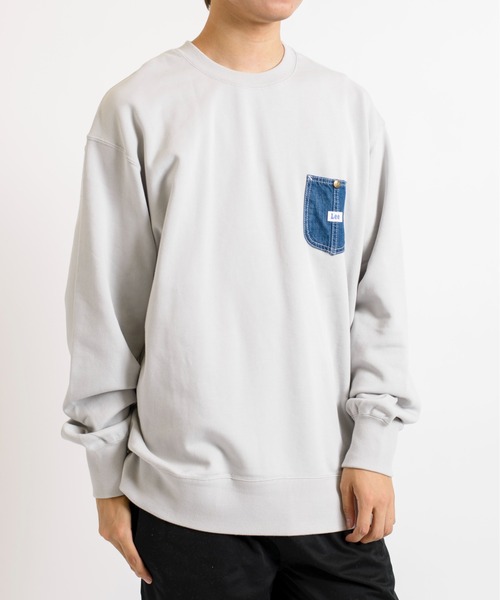 Lee(リー)の「【Lee】デニムポケットリメイク風スウェットプルオーバー トレーナー LT2967(スウェット・レディース・ブラック/グレー/ブルー/スモークピンク・S/M/L/XL)」の13枚目の写真