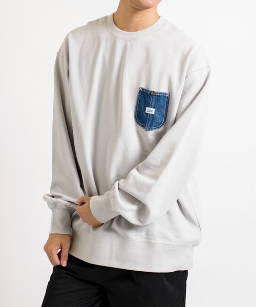 Lee(リー)の「【Lee】デニムポケットリメイク風スウェットプルオーバー トレーナー LT2967(スウェット・レディース・ブラック/グレー/ブルー/スモークピンク・S/M/L/XL)」の15枚目の写真