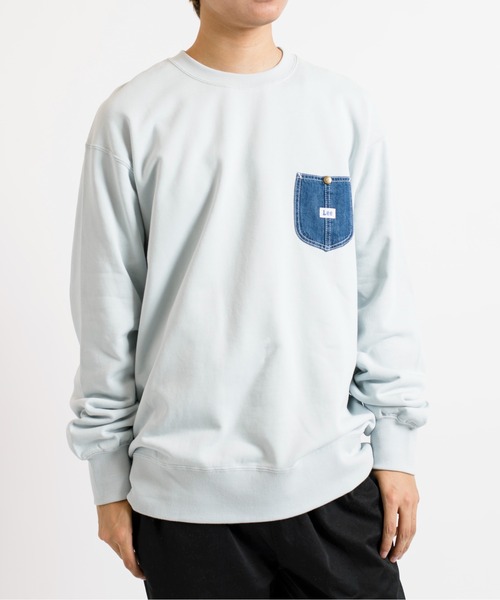 Lee(リー)の「【Lee】デニムポケットリメイク風スウェットプルオーバー トレーナー LT2967(スウェット・レディース・ブラック/グレー/ブルー/スモークピンク・S/M/L/XL)」の19枚目の写真