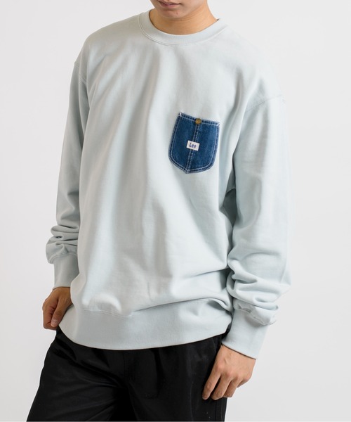 Lee(リー)の「【Lee】デニムポケットリメイク風スウェットプルオーバー トレーナー LT2967(スウェット・レディース・ブラック/グレー/ブルー/スモークピンク・S/M/L/XL)」の20枚目の写真