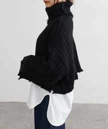 BONbazaar | 【ZOZO限定】ショート丈ダメージBIGニット(ニット/セーター)