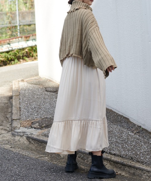 BONbazaar（ボンバザール）の「ショート丈ダメージBIGニット（ニット/セーター・レディース・ブラック/カーキ/ホワイト系その他・FREE）」の15枚目の写真