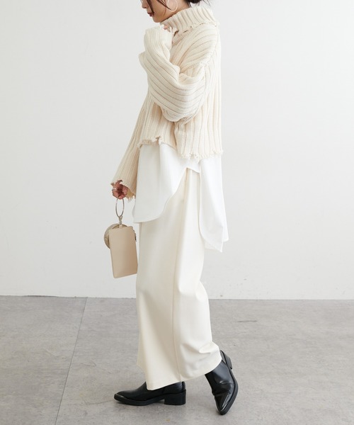 BONbazaar（ボンバザール）の「ショート丈ダメージBIGニット（ニット/セーター・レディース・ブラック/カーキ/ホワイト系その他・FREE）」の8枚目の写真