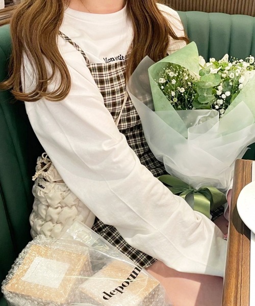 Heather(ヘザー)の「あいねねロゴユルTEE 257755(Tシャツ/カットソー・レディース・オフホワイト/ベージュ/チャコールグレー・FREE)」の8枚目の写真