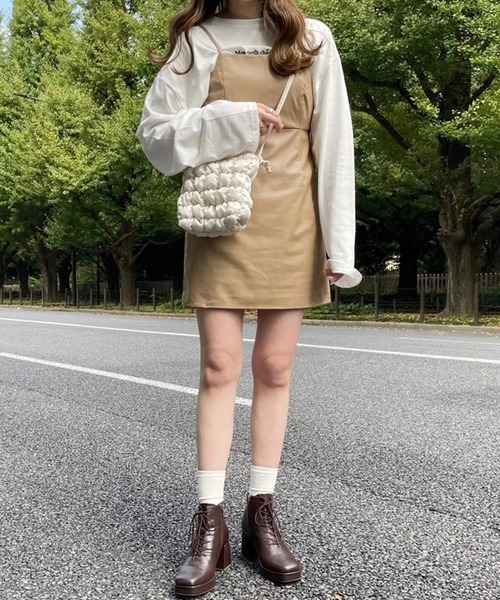 Heather(ヘザー)の「あいねねロゴユルTEE 257755(Tシャツ/カットソー・レディース・オフホワイト/ベージュ/チャコールグレー・FREE)」の11枚目の写真