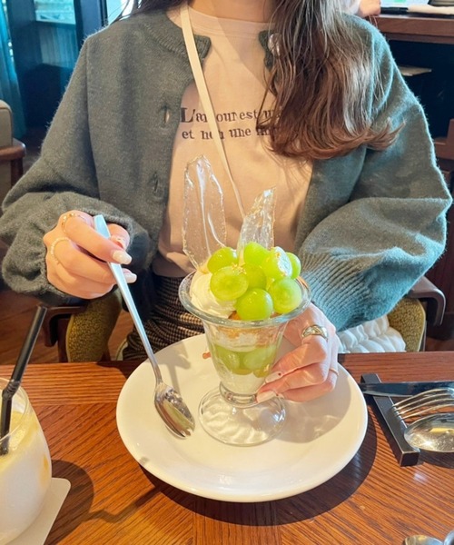 Heather(ヘザー)の「あいねねロゴユルTEE 257755(Tシャツ/カットソー・レディース・オフホワイト/ベージュ/チャコールグレー・FREE)」の21枚目の写真