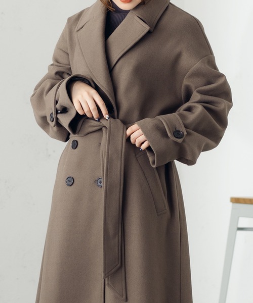 fupel（フぺル）の「ダブルチェスターコート（チェスターコート・レディース・ブラック/モカ・SMALL/MEDIUM）」の14枚目の写真