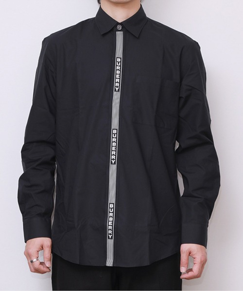 BURBERRY(バーバリー)の「BURBERRY CHATFIELD SHIRTS バーバリー チャットフィールド 前立てロゴ シャツ(シャツ/ブラウス・メンズ・ブラック・MEDIUM)」の1枚目の写真