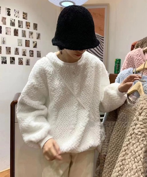 me+em select（ミームセレクト）の「【ミニバッグセット】フェイクファープルオーバー（その他トップス・レディース・ホワイト/ベージュ/ブラウン/ピンク/ブルー・FREE）」の20枚目の写真