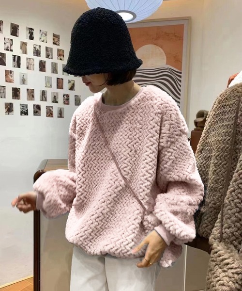 me+em select（ミームセレクト）の「【ミニバッグセット】フェイクファープルオーバー（その他トップス・レディース・ホワイト/ベージュ/ブラウン/ピンク/ブルー・FREE）」の10枚目の写真