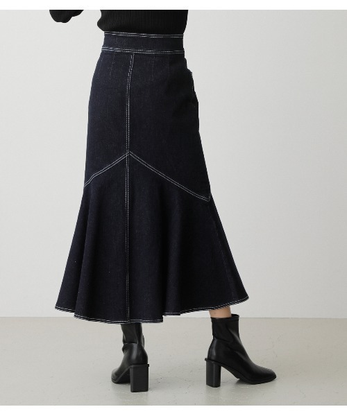 AZUL by moussy（アズールバイマウジー）の「MERMAID DENIM SWITICHNG SK/マーメイドデニムスイッチングスカート（デニムスカート・レディース・ワンウォッシュ/オフホワイト・MEDIUM/SMALL）」の17枚目の写真