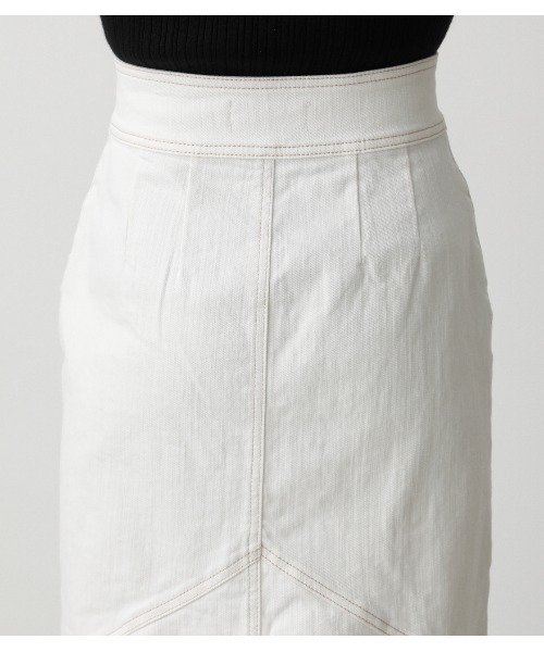 AZUL by moussy（アズールバイマウジー）の「MERMAID DENIM SWITICHNG SK/マーメイドデニムスイッチングスカート（デニムスカート・レディース・ワンウォッシュ/オフホワイト・MEDIUM/SMALL）」の11枚目の写真