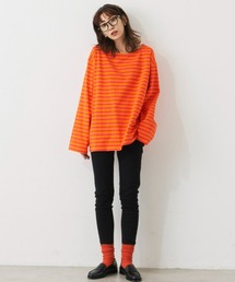 Auntie Rosa Holiday | ボーダーボートネックロングTシャツ(Tシャツ/カットソー)