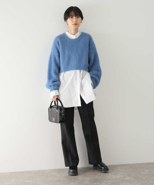 JOINT WORKS(ジョイントワークス)の「J-フェザーヤーンショートプルオーバー(ニット/セーター・レディース・ライトグレー/ピンク/ブルー・FREE)」の7枚目の写真