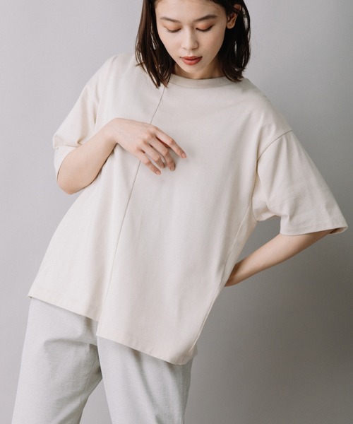 Munich（ミューニック）の「40/2コットンジャージーＴシャツ（Tシャツ/カットソー・レディース・ブラック/グリーン/ホワイト/ライトベージュ・FREE）」の17枚目の写真