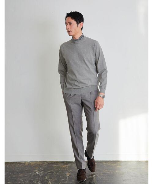 green label relaxing（グリーンレーベルリラクシング）の「天竺 クルーネック ニット -ウォッシャブル-（ニット/セーター・メンズ・ベージュ/グレー/ネイビー・S/XL/L/M）」の4枚目の写真