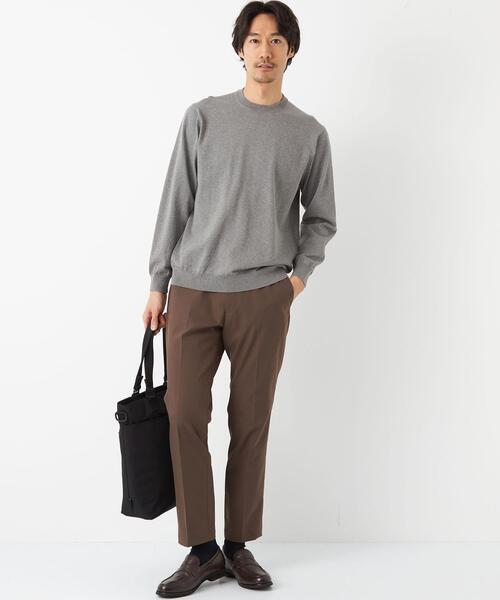 green label relaxing（グリーンレーベルリラクシング）の「天竺 クルーネック ニット -ウォッシャブル-（ニット/セーター・メンズ・ベージュ/グレー/ネイビー・S/XL/L/M）」の9枚目の写真