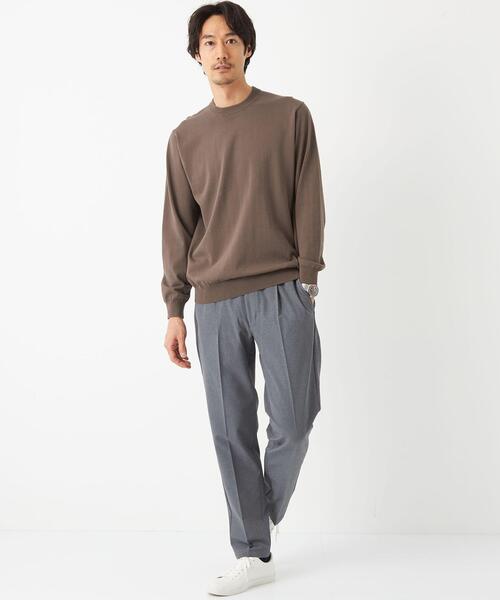 green label relaxing（グリーンレーベルリラクシング）の「天竺 クルーネック ニット -ウォッシャブル-（ニット/セーター・メンズ・ベージュ/グレー/ネイビー・S/XL/L/M）」の10枚目の写真