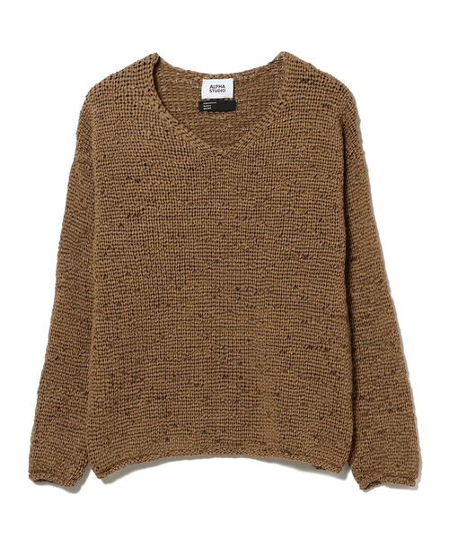 International Gallery BEAMS(インターナショナルギャラリービームス)の「IG × ALPHA STUDIO / 別注 フェイクスエード Vネックニット(ニット/セーター・メンズ・ブラック/ブラウン系その他3・MEDIUM)」の11枚目の写真